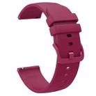 22mm xDfind Flat Pure Color Silicone Watch Band(Purple Red) - 2