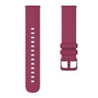 22mm xDfind Flat Pure Color Silicone Watch Band(Purple Red) - 3