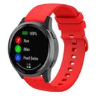 22mm xDfind Flat Pure Color Silicone Watch Band(Red) - 1