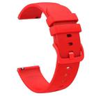 22mm xDfind Flat Pure Color Silicone Watch Band(Red) - 2