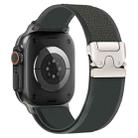 For Apple Watch 46mm / 49mm / 45mm / 44mm xDfind Titanium Buckle Snap Button Loop Nylon Watch Band(Black) - 1