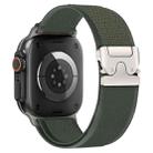 For Apple Watch 46mm / 49mm / 45mm / 44mm xDfind Titanium Buckle Snap Button Loop Nylon Watch Band(Green) - 1