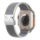 For Apple Watch 42mm / 41mm / 40mm / 38mm xDfind Titanium Buckle Snap Button Loop Nylon Watch Band(Green Grey) - 1