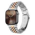 For Apple Watch 42mm / 41mm / 40mm / 38mm Quick Release Five-bead Metal Watch Band(Silver Rose Gold) - 1