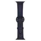 For Apple Watch 46mm / 49mm / 45mm / 44mm xDfind Round Buckle Leather Watch Band(Black) - 1