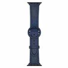 For Apple Watch 42mm / 41mm / 40mm / 38mm xDfind Round Buckle Leather Watch Band(Midnight Blue) - 1