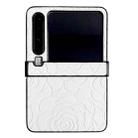 For Huawei Pura X Three-stage Impression Camellia Pattern Protective Phone Case(White) - 1