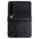For Huawei Pura X Three-stage Impression Camellia Pattern Protective Phone Case(Black) - 1