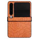 For Huawei Pura X Three-stage Impression Camellia Pattern Protective Phone Case(Orange) - 1