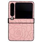 For Huawei Pura X Three-stage Impression Camellia Pattern Protective Phone Case(Pink) - 1