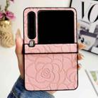 For Huawei Pura X Three-stage Impression Camellia Pattern Protective Phone Case(Pink) - 2