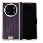 For Huawei Mate X3 / X5 Kevlar Carbon Fiber Spring Axis Nameplate Shockproof Phone Case(Purple) - 1