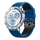 22mm Three-row Hole Breathable Two Color Silicone Watch Band(Royal Blue Black) - 1
