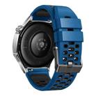 22mm Three-row Hole Breathable Two Color Silicone Watch Band(Royal Blue Black) - 2