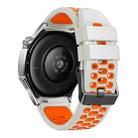 22mm Three-row Hole Breathable Two Color Silicone Watch Band(Light Grey Orange) - 2