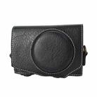 For Canon PowerShot SX740 HS Retro Litchi Texture Leather Full Body Camera Case Bag with Strap(Black) - 1