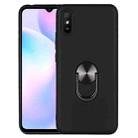 For Xiaomi Redmi 9A 360 Degree Rotating Multifunctional Stent PC+TPU Case with Magnetic Invisible Holder(Black) - 1