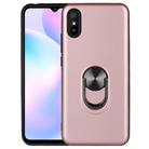 For Xiaomi Redmi 9A 360 Degree Rotating Multifunctional Stent PC+TPU Case with Magnetic Invisible Holder(Rose Gold) - 1