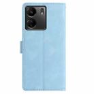 For Redmi 13C 4G Skin Feel Embossed Feather Leather Phone Case(Light Blue) - 3