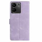 For Redmi 13C 4G Skin Feel Embossed Feather Leather Phone Case(Purple) - 3