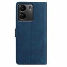 For Redmi 13C 4G Skin Feel Embossed Feather Leather Phone Case(Dark Blue) - 3