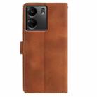 For Redmi 13C 4G Skin Feel Embossed Feather Leather Phone Case(Brown) - 3