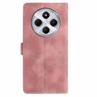For Redmi 14C 4G Skin Feel Embossed Feather Leather Phone Case(Pink) - 3