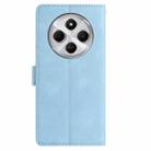 For Redmi 14C 4G Skin Feel Embossed Feather Leather Phone Case(Light Blue) - 3
