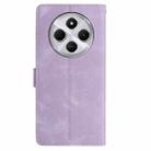 For Redmi 14C 4G Skin Feel Embossed Feather Leather Phone Case(Purple) - 3