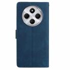 For Redmi 14C 4G Skin Feel Embossed Feather Leather Phone Case(Dark Blue) - 3