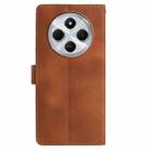 For Redmi 14C 4G Skin Feel Embossed Feather Leather Phone Case(Brown) - 3