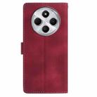 For Redmi 14C 4G Skin Feel Embossed Feather Leather Phone Case(Red) - 3