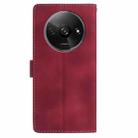 For Redmi A3 Skin Feel Embossed Feather Leather Phone Case(Red) - 3