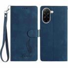 For Redmi A5 4G 173.3mm Skin Feel Embossed Feather Leather Phone Case(Dark Blue) - 1