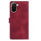 For Redmi A5 4G 173.3mm Skin Feel Embossed Feather Leather Phone Case(Red) - 3