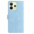 For Redmi Note 14 4G 164.84mm Skin Feel Embossed Feather Leather Phone Case(Light Blue) - 3