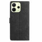 For Redmi Note 14 4G 164.84mm Skin Feel Embossed Feather Leather Phone Case(Black) - 3