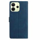 For Redmi Note 14 4G 164.84mm Skin Feel Embossed Feather Leather Phone Case(Dark Blue) - 3