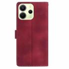 For Redmi Note 14 4G 164.84mm Skin Feel Embossed Feather Leather Phone Case(Red) - 3