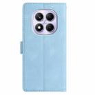 For Redmi Note 14 Pro 4G Skin Feel Embossed Feather Leather Phone Case(Light Blue) - 3