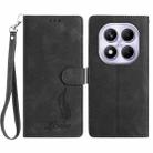 For Redmi Note 14 Pro 4G Skin Feel Embossed Feather Leather Phone Case(Black) - 1