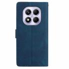 For Redmi Note 14 Pro 4G Skin Feel Embossed Feather Leather Phone Case(Dark Blue) - 3