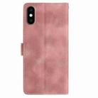 For iPhone XS Max Skin Feel Embossed Feather Leather Phone Case(Pink) - 3