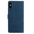 For iPhone XS Max Skin Feel Embossed Feather Leather Phone Case(Dark Blue) - 3