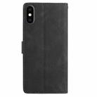 For iPhone XS / X Skin Feel Embossed Feather Leather Phone Case(Black) - 3