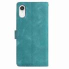 For iPhone XR Skin Feel Embossed Feather Leather Phone Case(Green) - 3