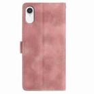 For iPhone XR Skin Feel Embossed Feather Leather Phone Case(Pink) - 3