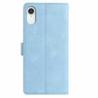 For iPhone XR Skin Feel Embossed Feather Leather Phone Case(Light Blue) - 3