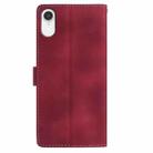 For iPhone XR Skin Feel Embossed Feather Leather Phone Case(Red) - 3