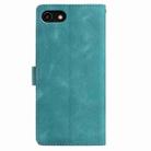 For iPhone SE 2022 / SE 2020 / 8 / 7 Skin Feel Embossed Feather Leather Phone Case(Green) - 3